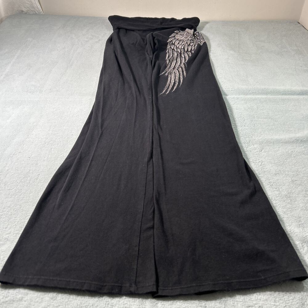 Y2K 2000s Embellished Rhinestoned Beyond Baggy Flare Sweatpants 26x35 Dojo Loose - Picture 2 of 16